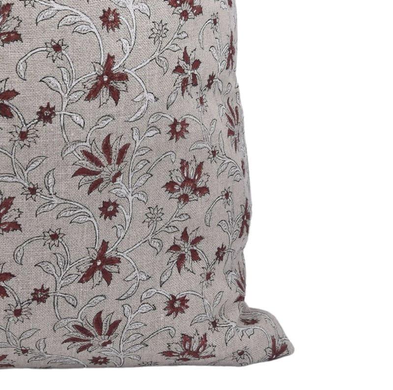 Indian Brown Floral Cushion Cover - Aradhana