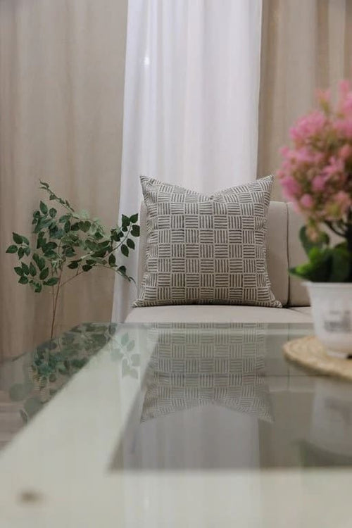 Block Print Striped Cushion Cover - Chorash