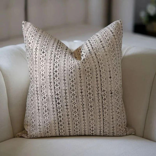 Block Print Doji Floral Cushion Cover