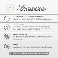 Block Print Doji Floral Cushion Cover
