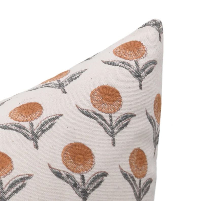 Block Printed Genda Pushap Floral Boho Cover