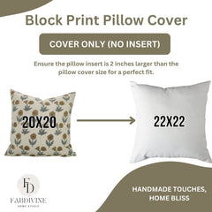 Indian Art Brown Floral Pillow Cover || Kirti