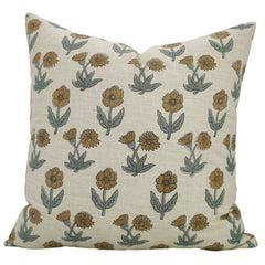 Indian Art Brown Floral Pillow Cover || Kirti