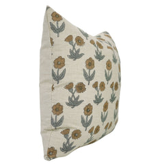 Indian Art Brown Floral Pillow Cover || Kirti
