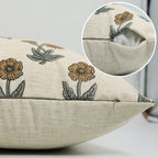 Indian Art Brown Floral Pillow Cover || Kirti