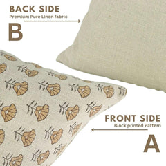 Beige Floral Handmade Pillow Cover - Kohinoor