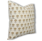 Beige Floral Handmade Pillow Cover - Kohinoor