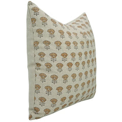 Block Print Linen Farmhouse Pillow Cover - Kohinoor