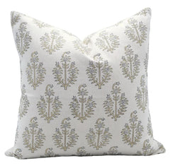 Handmade Gray Floral Throw Cover - Neelgagan