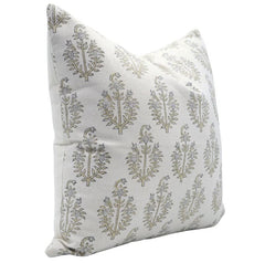 Handmade Gray Floral Throw Cover - Neelgagan