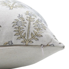 Handmade Gray Floral Throw Cover - Neelgagan