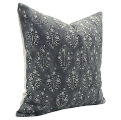 Indian Floral Print Linen Pillow Cover - Neelgagan