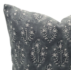 Indian Floral Print Linen Pillow Cover - Neelgagan