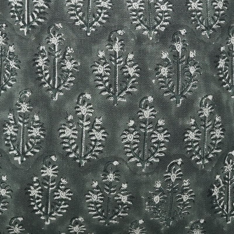 Indian Floral Print Linen Pillow Cover - Neelgagan