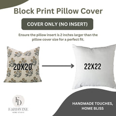 Handcrafted Brown Floral Linen Pillow Cover - Neha