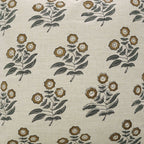 Handcrafted Brown Floral Linen Pillow Cover - Neha