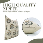 Handcrafted Brown Floral Linen Pillow Cover - Neha