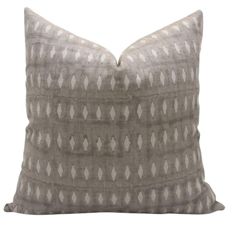 Handmade Gray Thick Linen Throw Cover - Omji