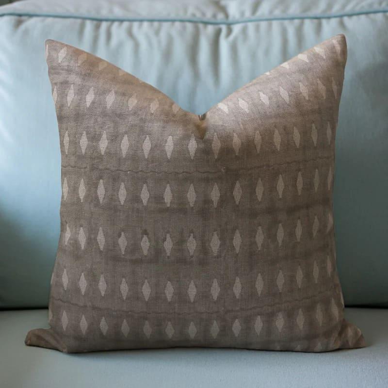 Handmade Gray Thick Linen Throw Cover - Omji