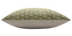 Indian Green Floral Linen Pillow Cover - Pankhudi