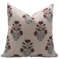 Block Print Brown Floral Throw Cover - Swadesh