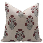 Block Print Brown Floral Throw Cover - Swadesh
