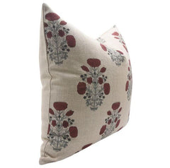 Block Print Brown Floral Throw Cover - Swadesh