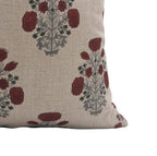 Block Print Brown Floral Throw Cover - Swadesh