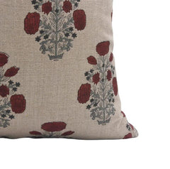 Block Print Brown Floral Throw Cover - Swadesh