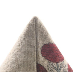 Block Print Brown Floral Throw Cover - Swadesh