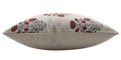 Block Print Brown Floral Throw Cover - Swadesh