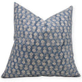 Blue Floral Handblock Pillow Cover - Tulsi Buti