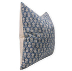 Blue Floral Handblock Pillow Cover - Tulsi Buti