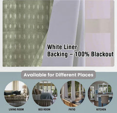 Handmade Floral Blackout Grommet Curtains - Omgi