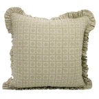 Handmade Pure Linen Frill Pillow Cover - Choco Chips