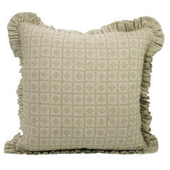 Handmade Pure Linen Frill Pillow Cover - Choco Chips