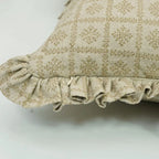 Handmade Pure Linen Frill Pillow Cover - Choco Chips