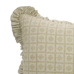 Handmade Pure Linen Frill Pillow Cover - Choco Chips
