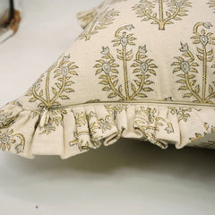Handmade Duck Canvas Frill Pillow Cover - Neelgagan