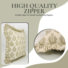 Handmade Duck Canvas Frill Pillow Cover - Neelgagan