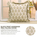 Handmade Duck Canvas Frill Pillow Cover - Neelgagan