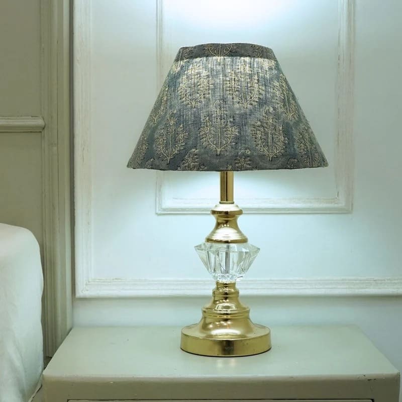 Handblock Neelgagan Linen Adjustable Lampshade