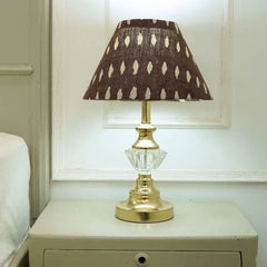 Handmade Brown Floral Linen Lampshades - Omji