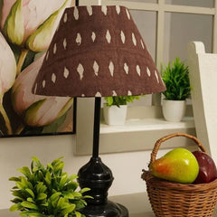 Handmade Brown Floral Linen Lampshades - Omji