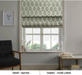 Wooden Block Print Pure Linen Roman Shade - Mayra