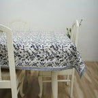 Sehjan Blue Indian Floral Print Table Linens | Matching napkins available