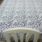 Sehjan Blue Indian Floral Print Table Linens | Matching napkins available