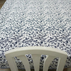 Sehjan Blue Indian Floral Print Table Linens | Matching napkins available