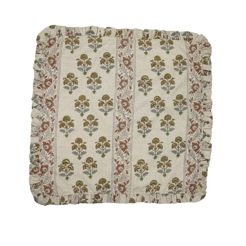Block Print Linen Frill Napkin Traffic Light