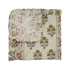Block Print Linen Frill Napkin Traffic Light